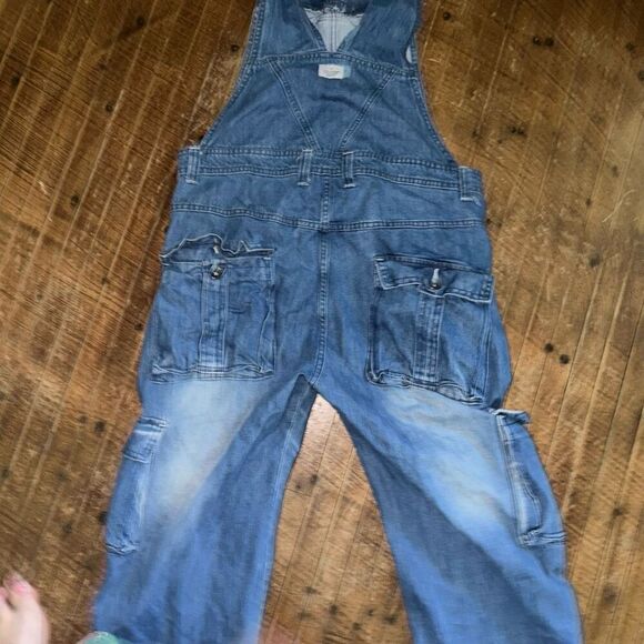 Uskees  Manchester vintage Y2K 34 farmer grandpa denim overalls - Picture 5 of 6